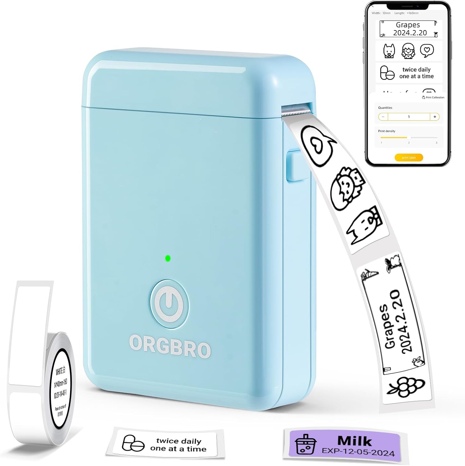 ORGBRO X1 Portable Label Printer: Waterproof, Wireless & Smart