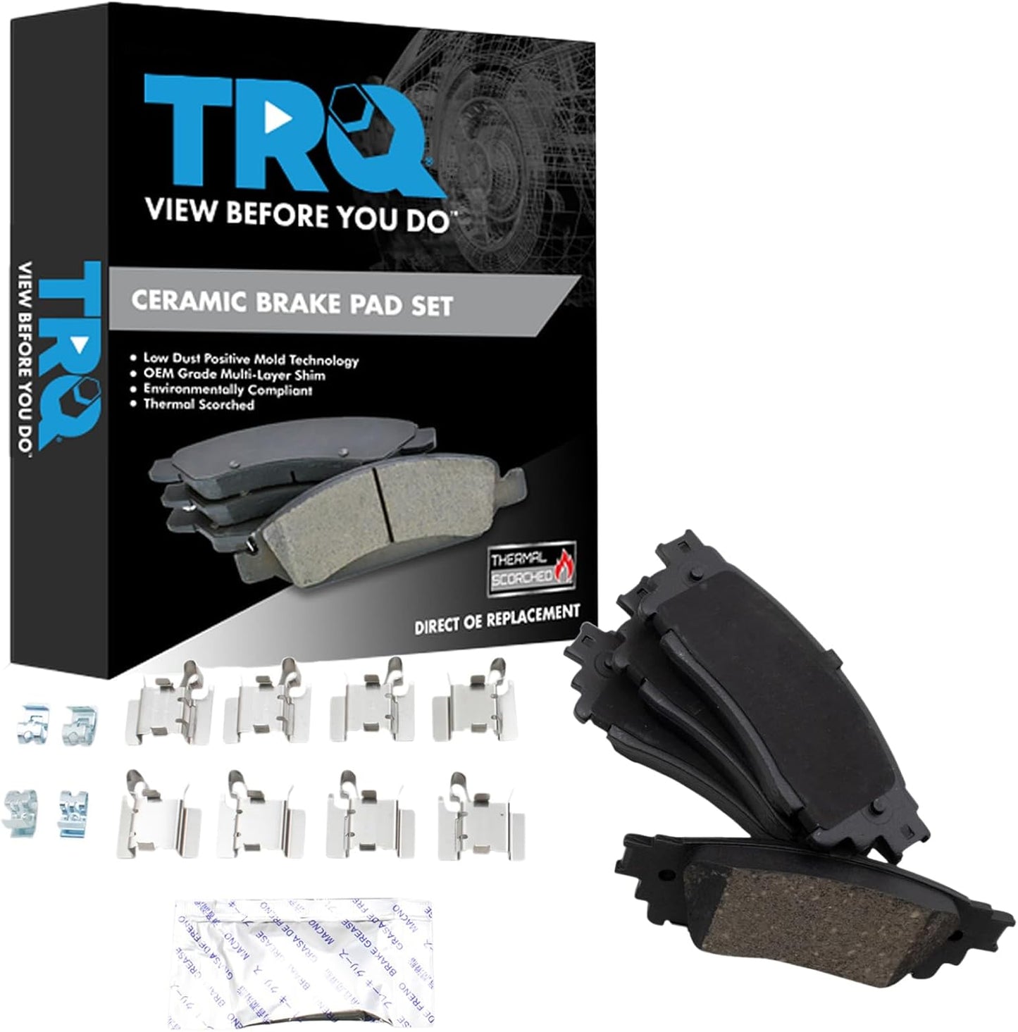 TRQ Rear Premium Posi Ceramic Brake Pad Set for Lexus NX200t