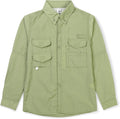 OCHENTA Boys Button Down Long Sleeve Fishing Shirt - Quick-Dry Sun