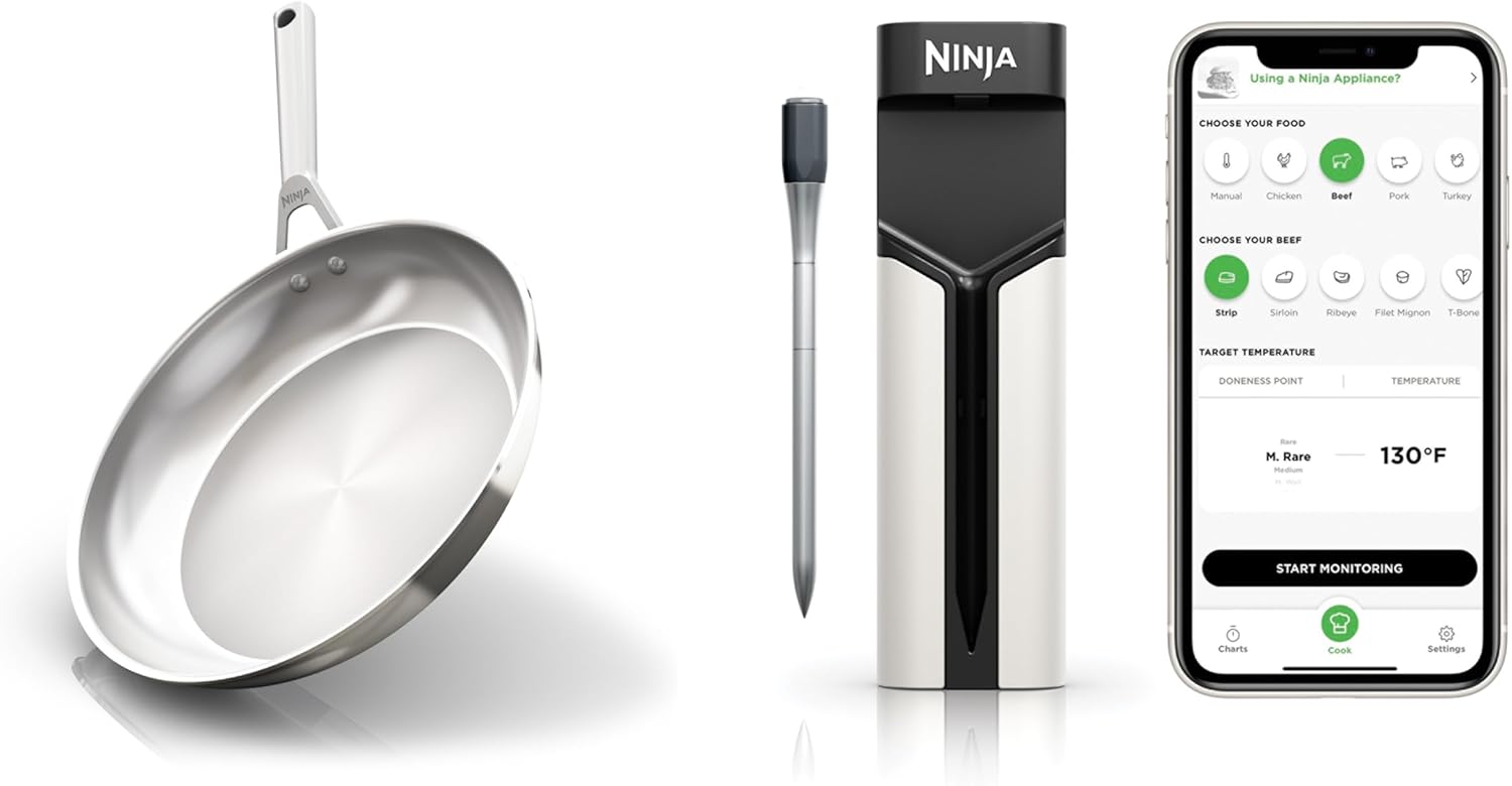 Ninja Everclad Commercial-Grade 12in Fry Pan & Wireless Thermometer