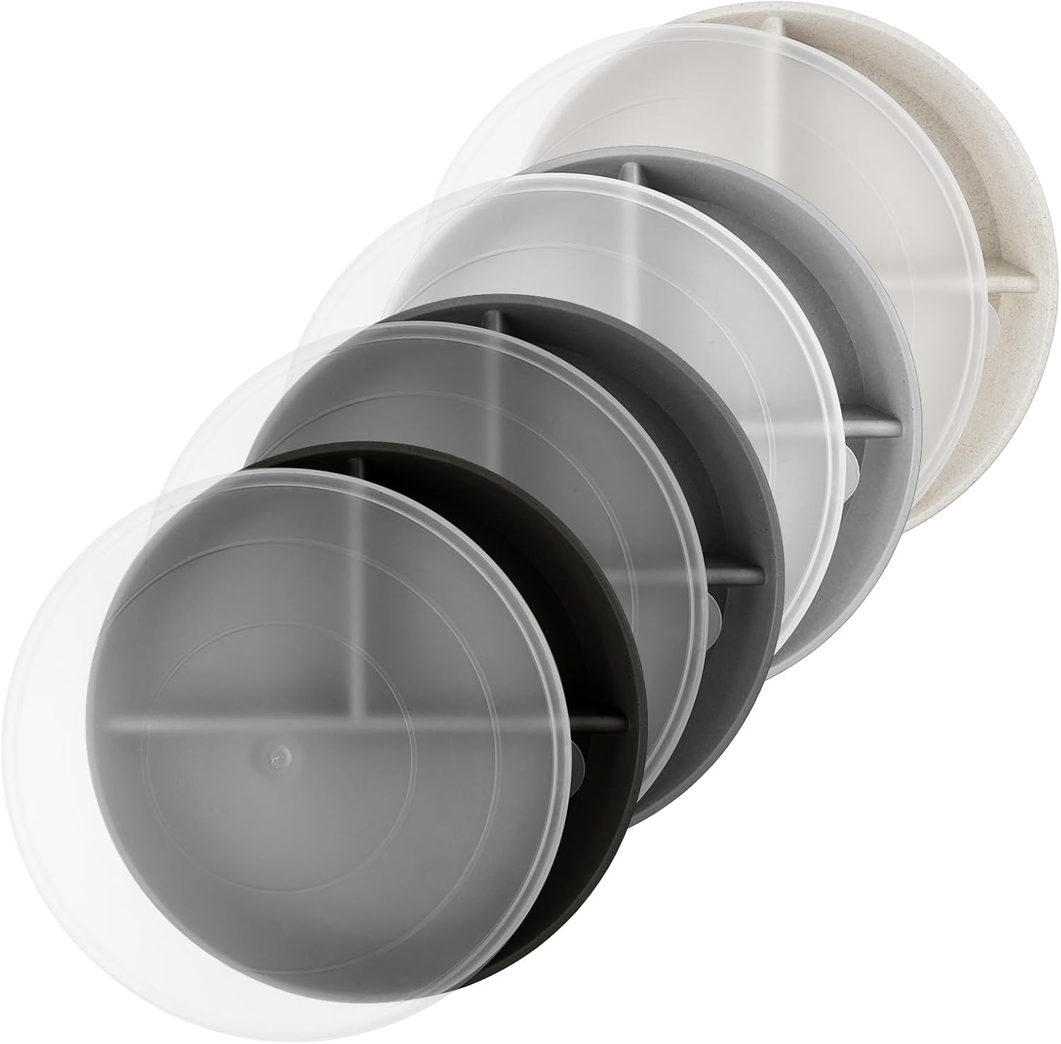 Portion Control Divided Plates Set, Unbreakable, Microwave Safe