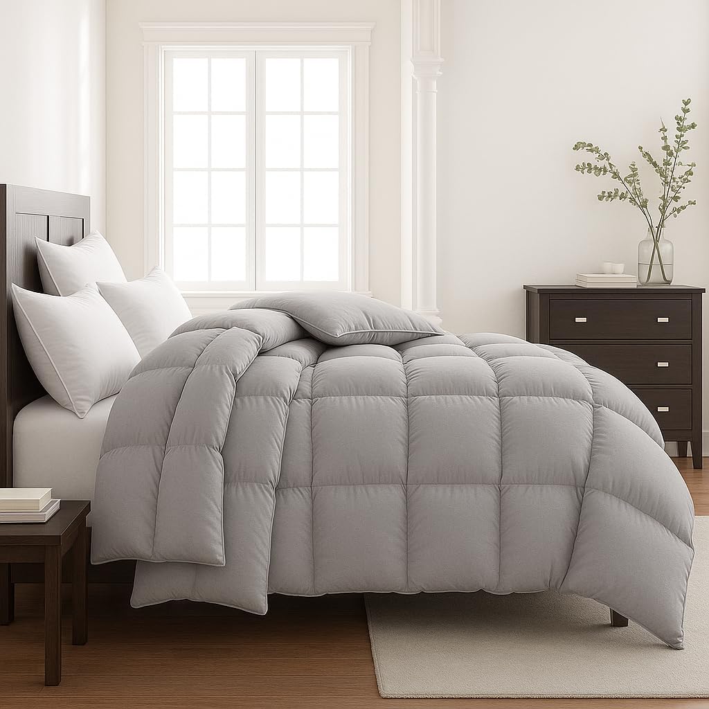 Lavish Comforts Gray King Comforter for All-Season Luxury