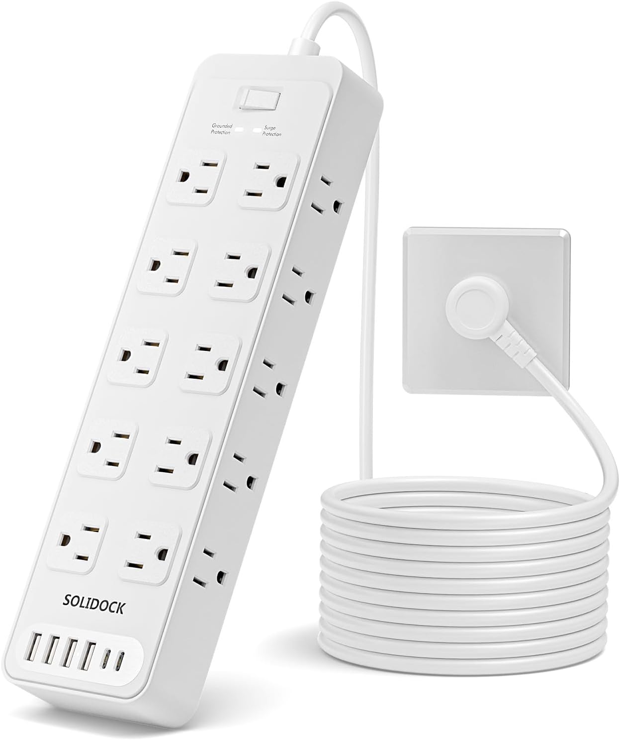 Power Strip Surge Protector with 20 AC Outlets and 6 USB Ports