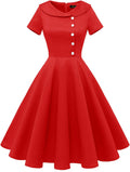 1950s Vintage Audrey Hepburn Style Cocktail Swing Dress (Style QJH7)
