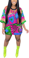 ALLUMK Women Sequin Letter Graphic Mini Shirt Dress - Party Ready