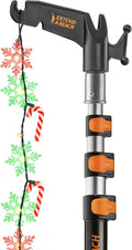 4-12 ft Telescopic Extension Pole with Utility Hook - Reach 20 ft