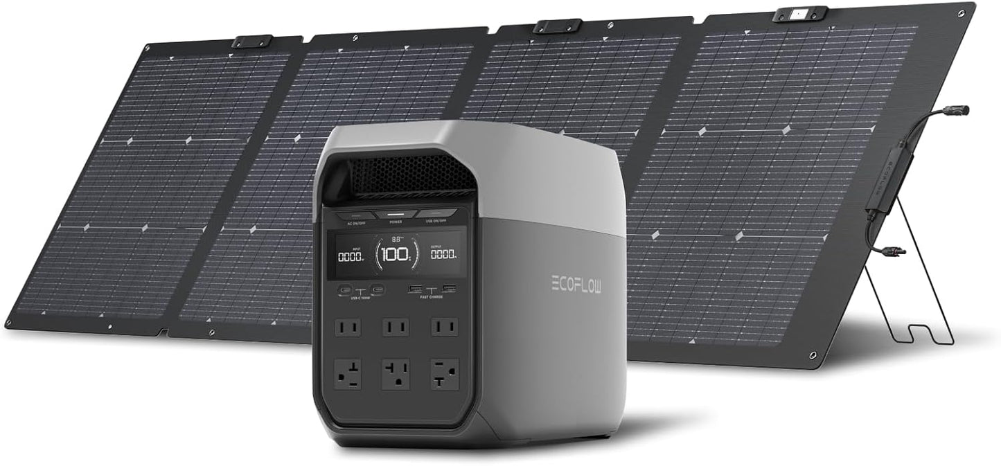 EF ECOFLOW DELTA 3 Solar Generator with 220W Bifacial Panel