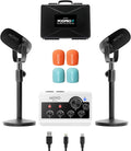 Portable Podcast Equipment Bundle for 2 - Compact Dual-Channel
