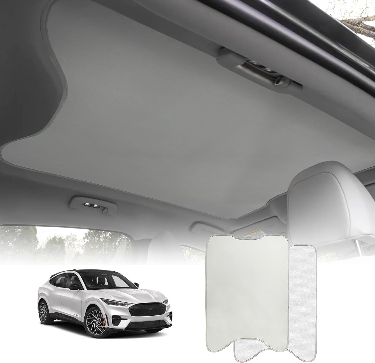 BestEvMod Foldable Roof Sunshade for Mustang Mach-E 2021-2025