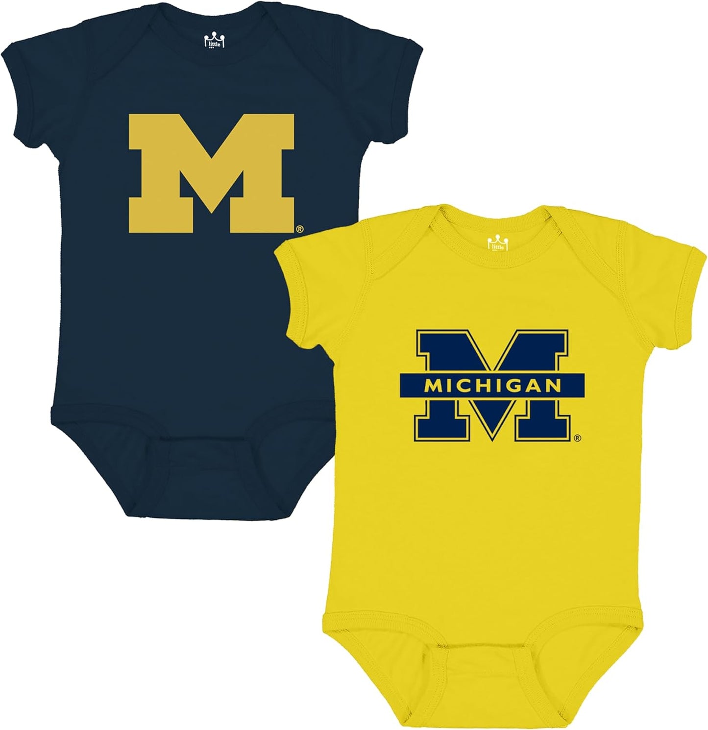 Little King NCAA Bodysuit 2 Pack for Infants - 100% Cotton