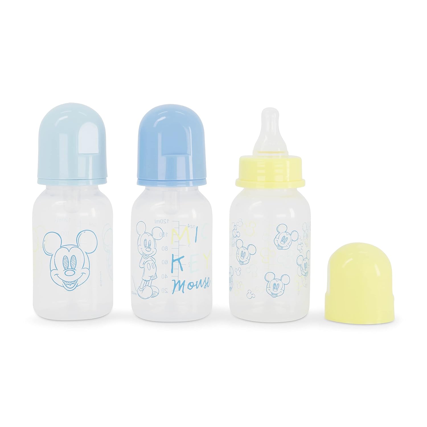 Disney Baby Bottles 3-Pack | BPA-Free 5oz Infant Bottles | Sketch Mickey Design