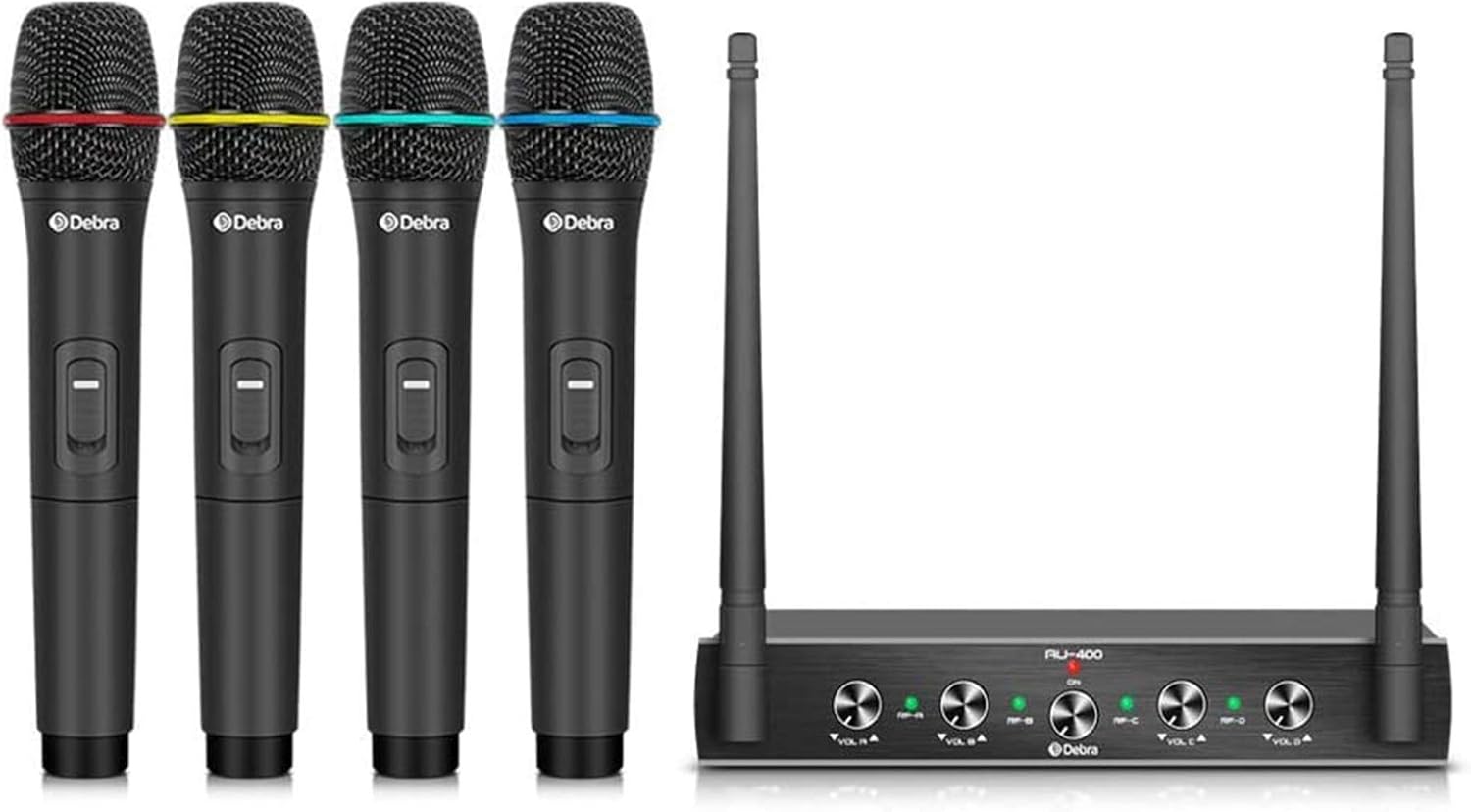 Debra Audio UHF 4-Channel Wireless Mic System for Events