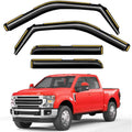 Window Rain Guards for Ford F150 SuperCrew & Super Duty - 4pcs