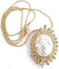 SIFRIMANIA Virgen de la Milagrosa Oval Pendant Necklace 18k Gold