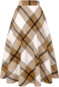 Elegant Long Wool Plaid Skirt for Women for Fall and Winter Comfort