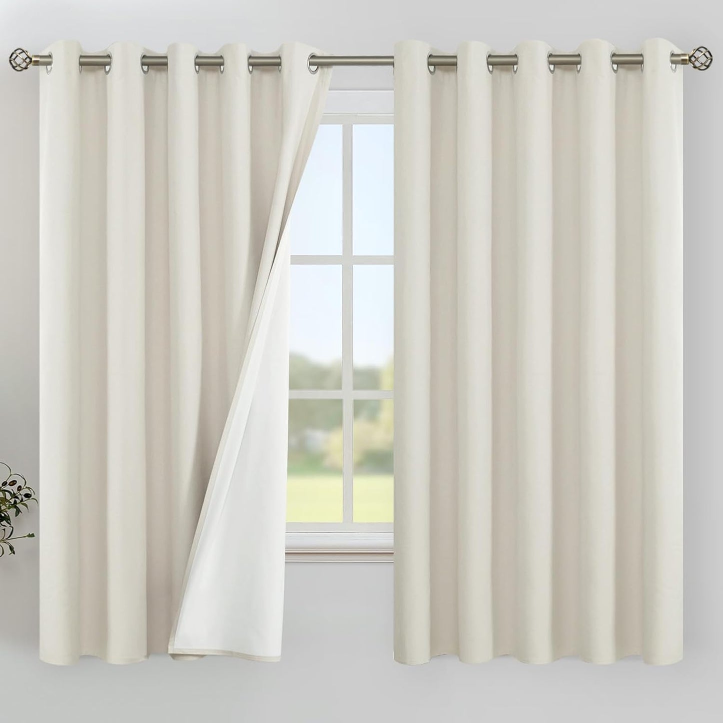 YoungsTex 100% Blackout Curtains for Bedroom and Living Room
