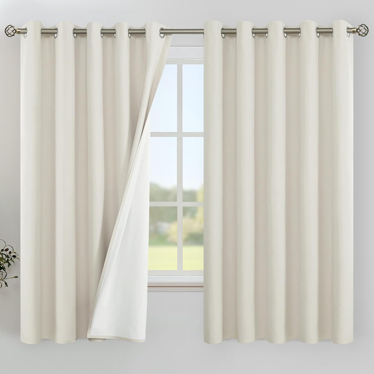 YoungsTex 100% Blackout Curtains for Bedroom and Living Room