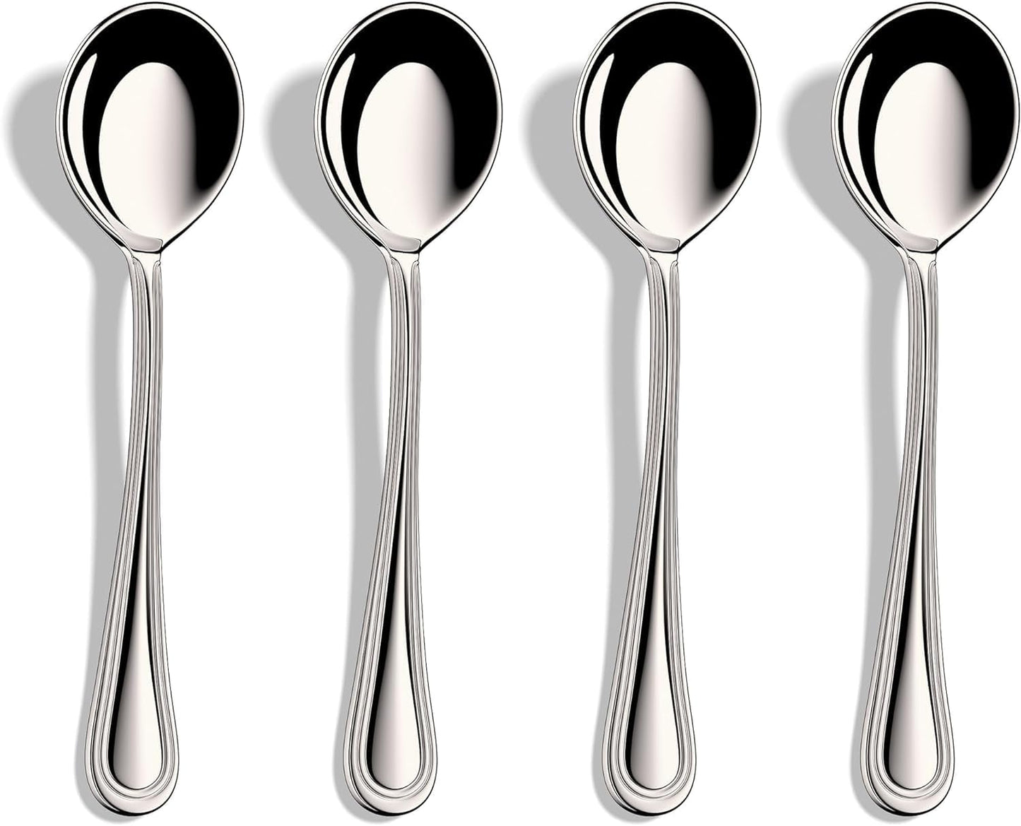 18/10 Stainless Steel Soup Spoons Set of 12, Heavy Duty Design