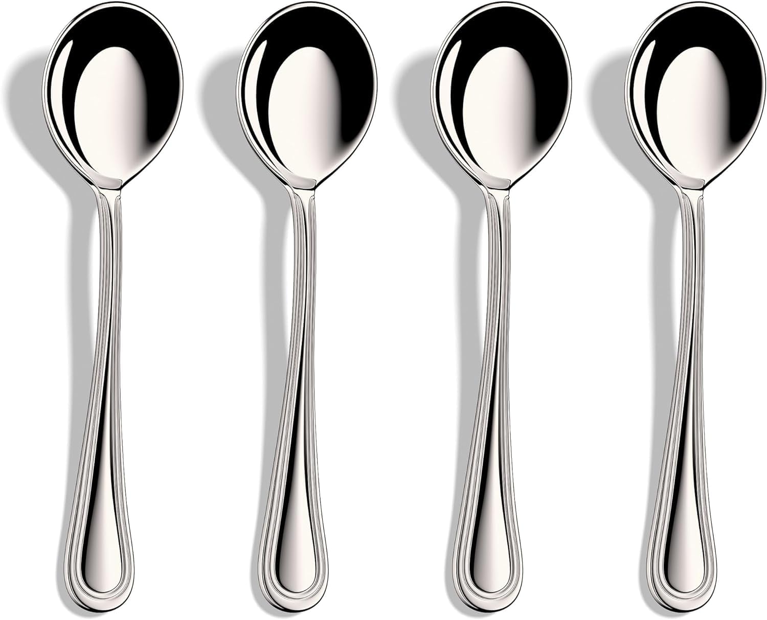 18/10 Stainless Steel Soup Spoons Set of 12, Heavy Duty Design