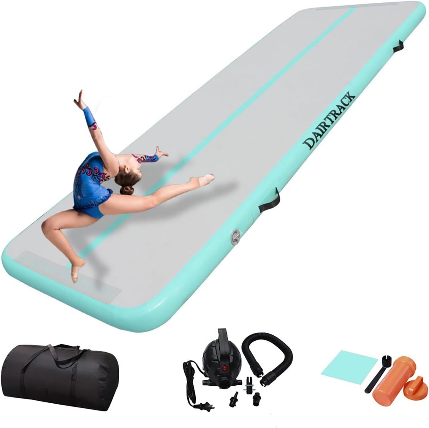 DAIRTRACK Inflatable Gymnastics Air Mat for Home and Gym Use