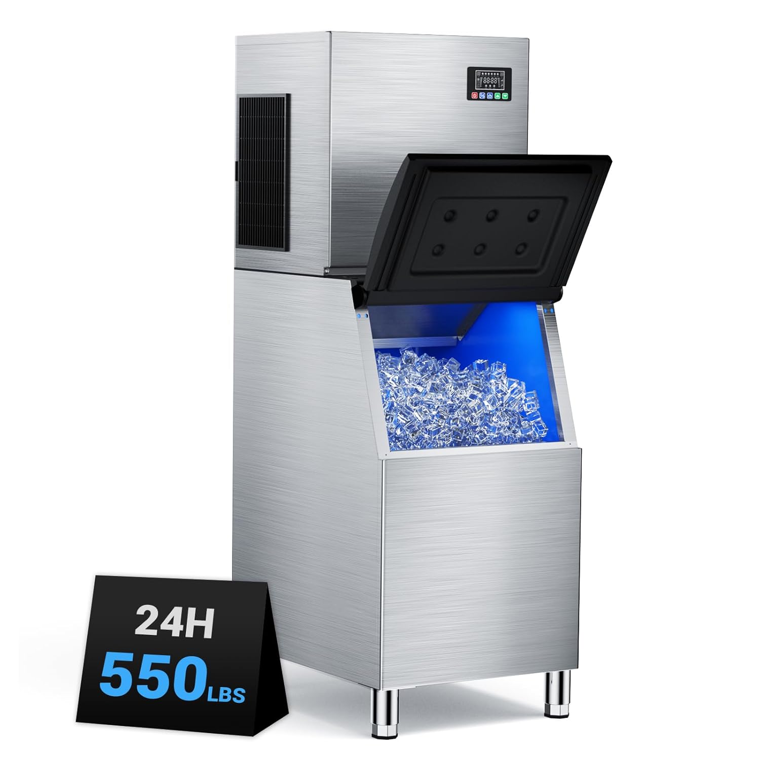 Commercial Ice Machine 550LBS/24H with Self-Cleaning Mode
