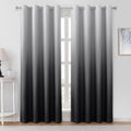 Black Ombre Blackout Curtains 52 x 84 in - Gradient Room Darkening