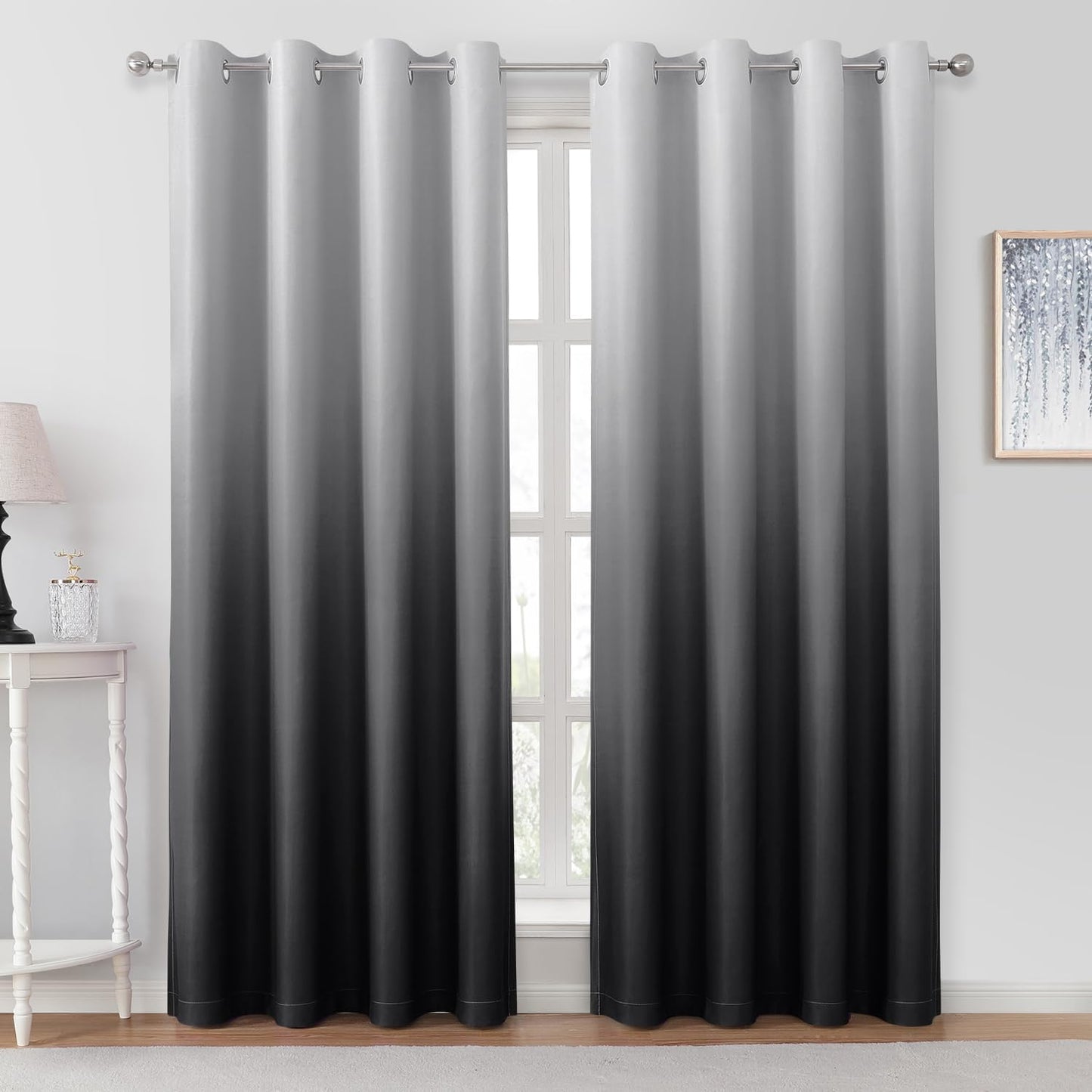Black Ombre Blackout Curtains for Stylish Room Darkening