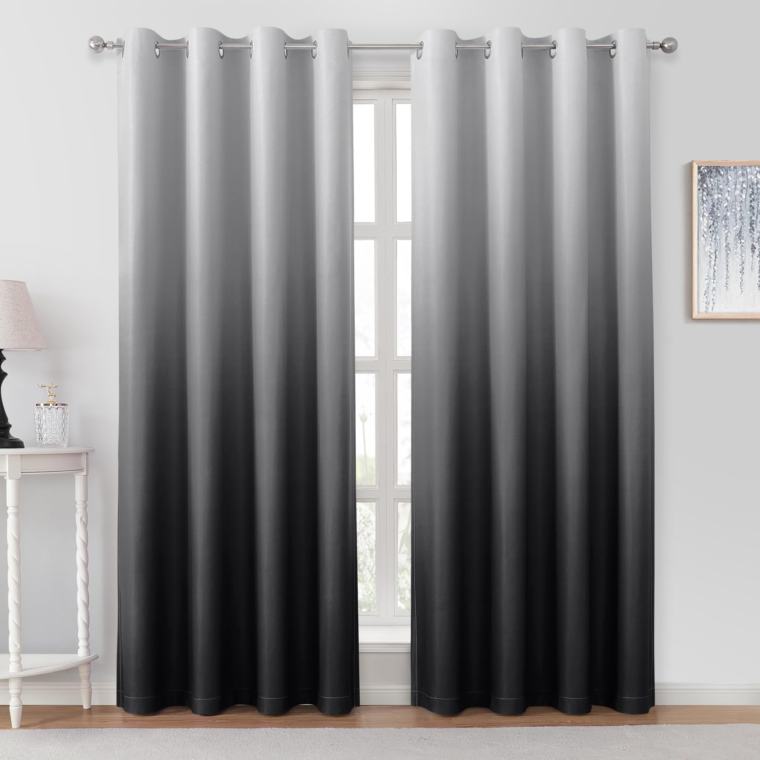 Black Ombre Blackout Curtains for Stylish Room Darkening