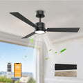 42ft Black Ceiling Fan with Light Remote - Quiet, Reversible Airflow