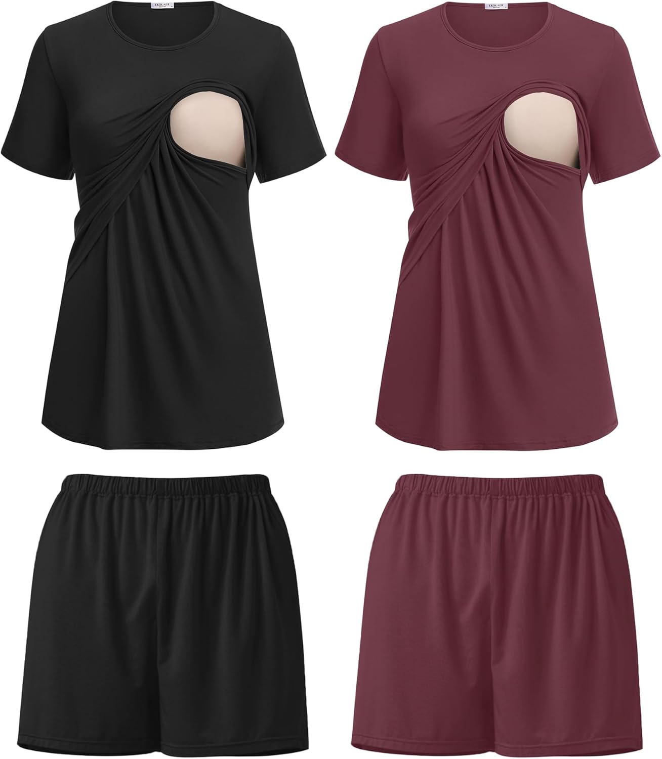 Ekouaer Women's Nursing Pajamas Set for Comfortable Breastfeeding
