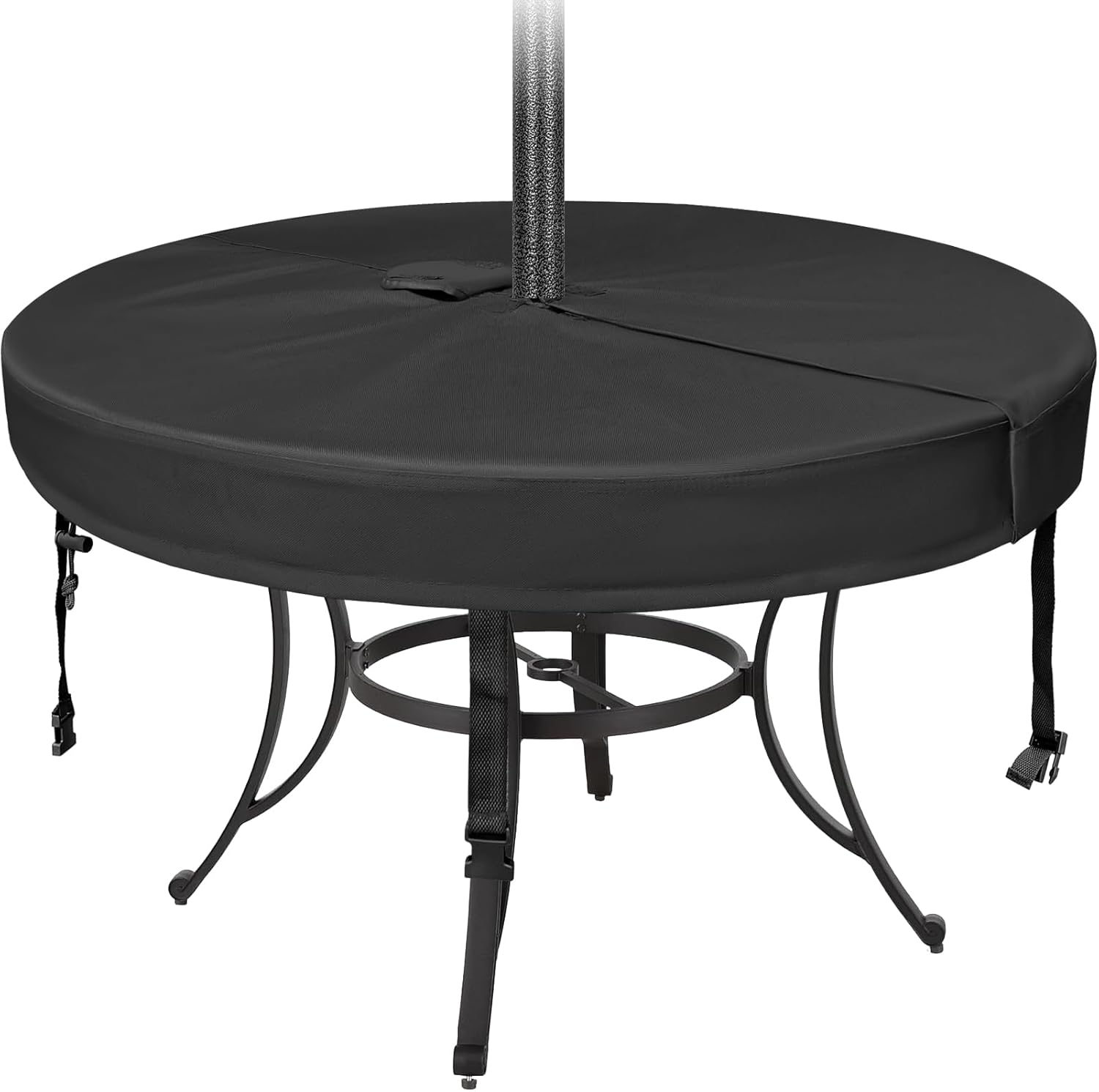 Round Patio Table Cover with Umbrella Hole - Heavy Duty 600D