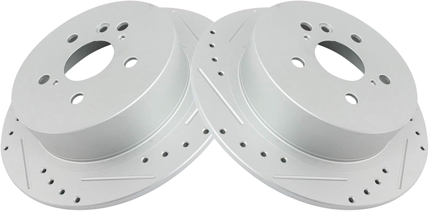TRQ Rear Performance Brake Rotors Set for 2008-2013 Highlander