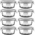 16PC Round Glass Food Storage Containers With Lids - Oven to Freezer
