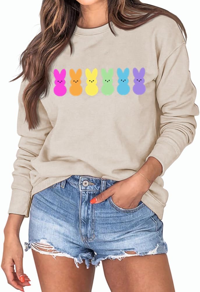 Cute Easter Bunny Graphic Long Sleeve Tee