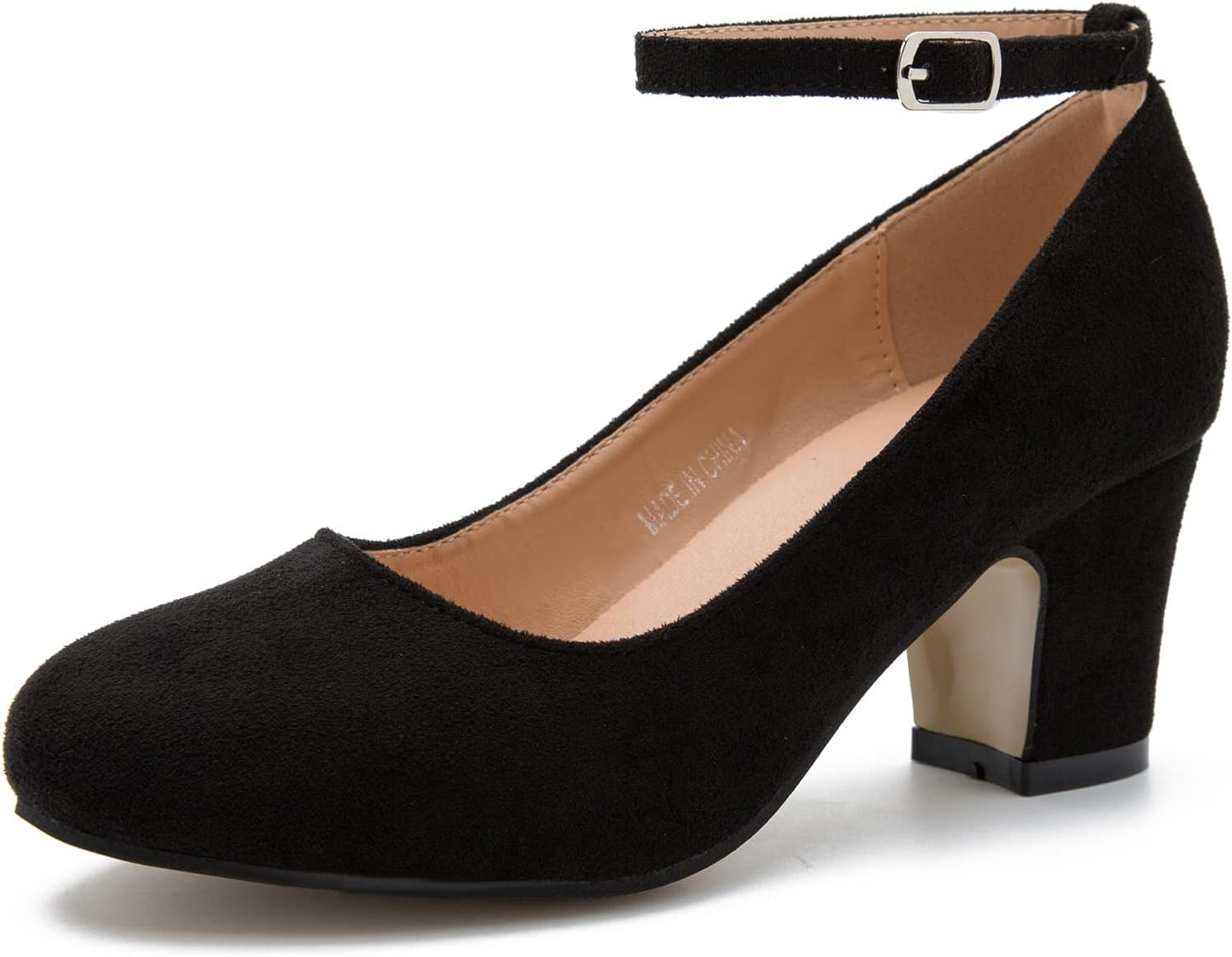 Stylish Women's Ankle Strap Low Block Chunky Heels for Any Occasion