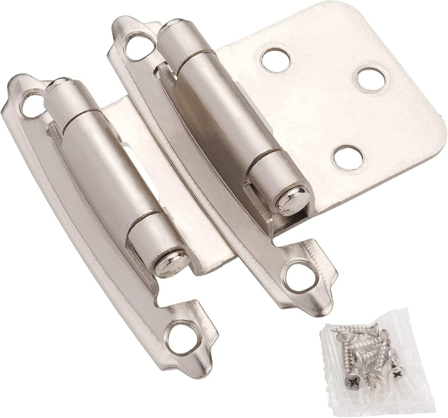 DecoBasics Cabinet Hinges Brushed Nickel for Kitchen Cabinets