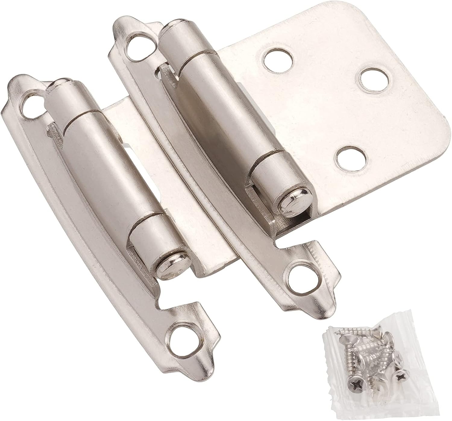 DecoBasics Cabinet Hinges Brushed Nickel for Kitchen Cabinets