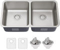 KRAUS Dex 33-inch Undermount Double Bowl Kitchen Sink - Durable 16