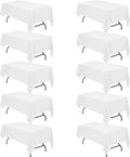 White Tablecloths for 6 ft Rectangle Tables 60 x 102 in - 10 Pack