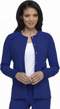 Dickies Scrub Jacket for Women Snap Front Warm-up Jacket - Comfortable