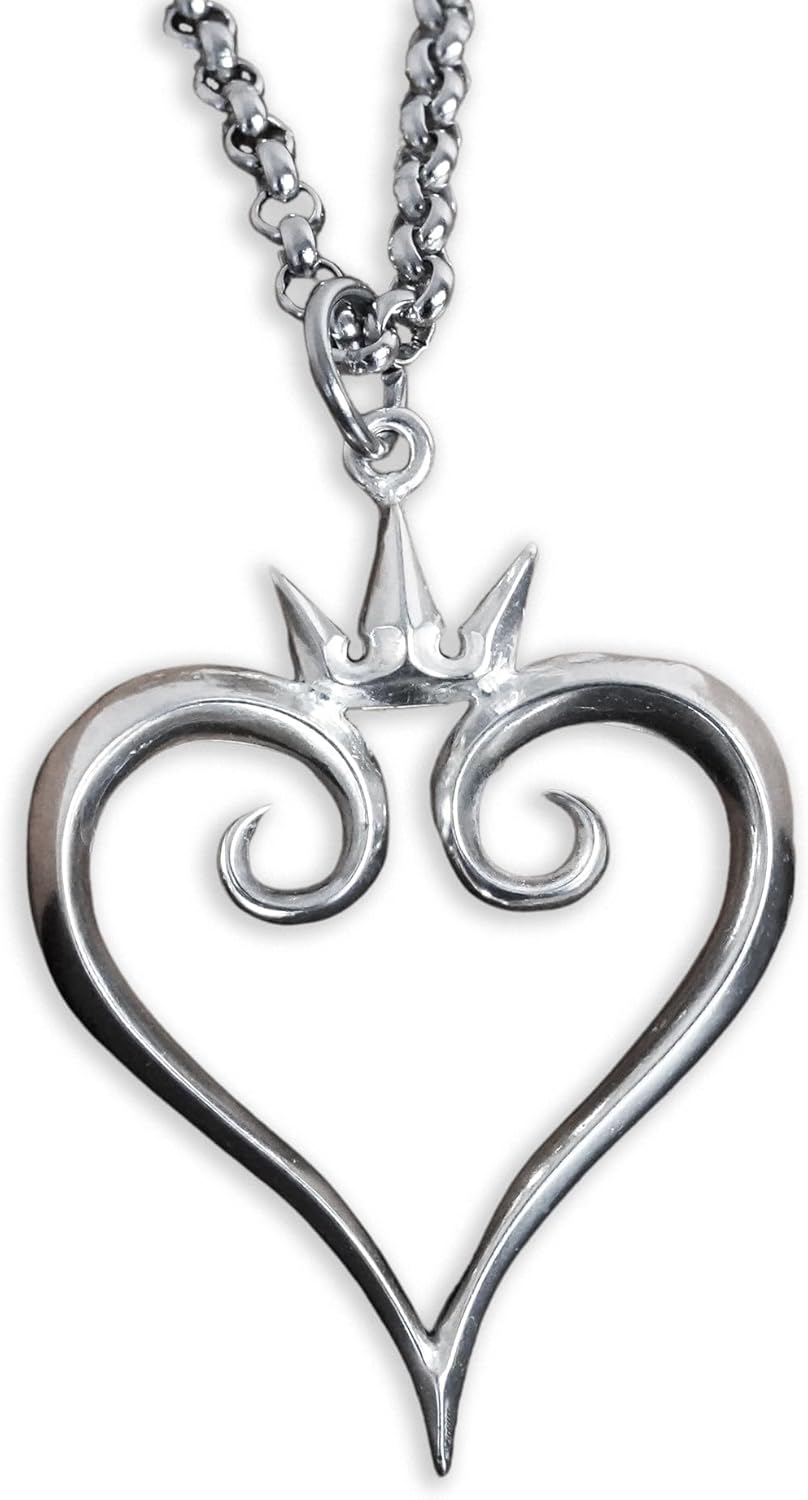 Stainless Steel Two-Sided Kingdom Heart Roxas Cross Necklace