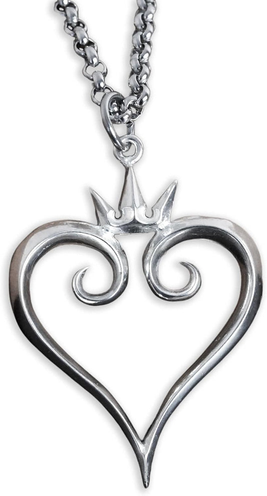 Stainless Steel Two-Sided Kingdom Heart Roxas Cross Necklace