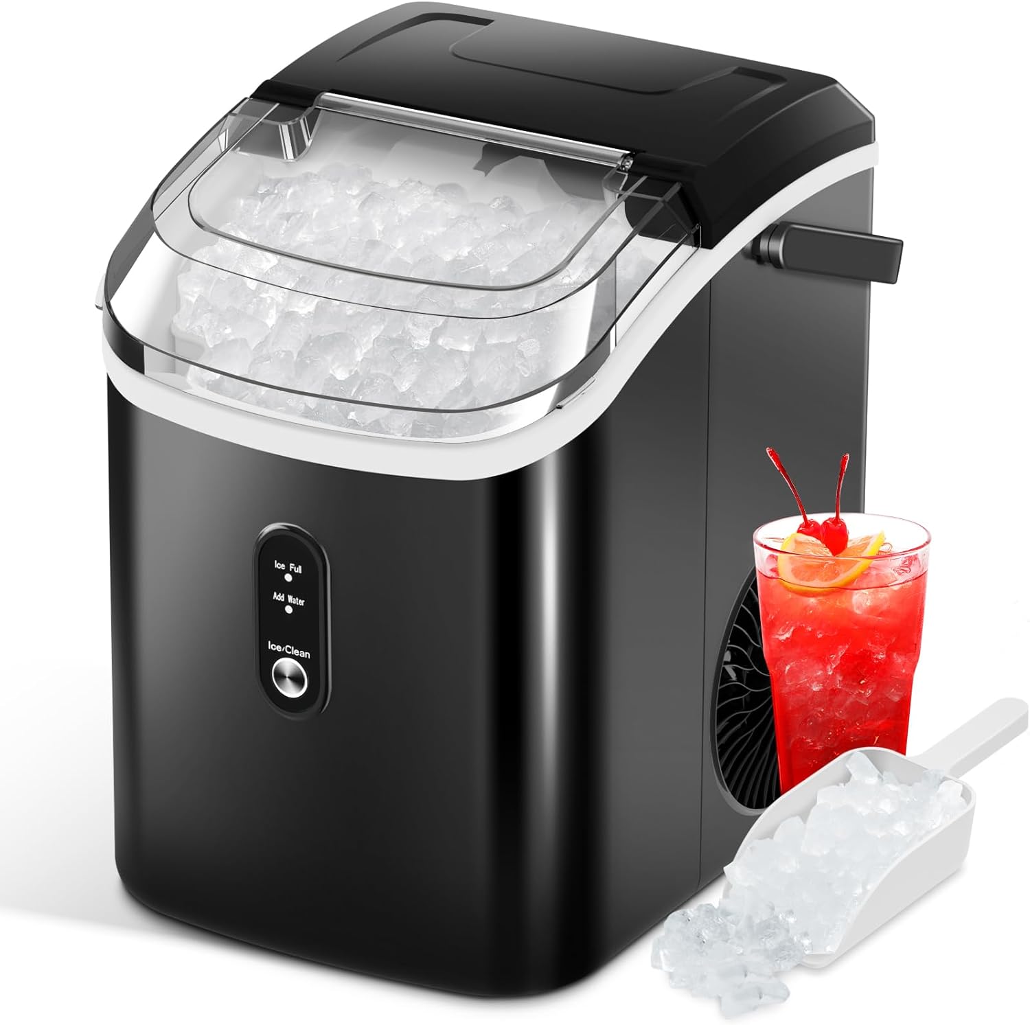 Soft Chewable Nugget Ice Maker with Self-Cleaning - 35.5Lbs/24Hrs