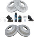 TRQ Brake Rotor & Ceramic Pad Front Rear Kit - Complete Brake Service