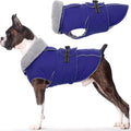 Warm Dog Coat Blue Medium - Reflective Waterproof Fleece Vest