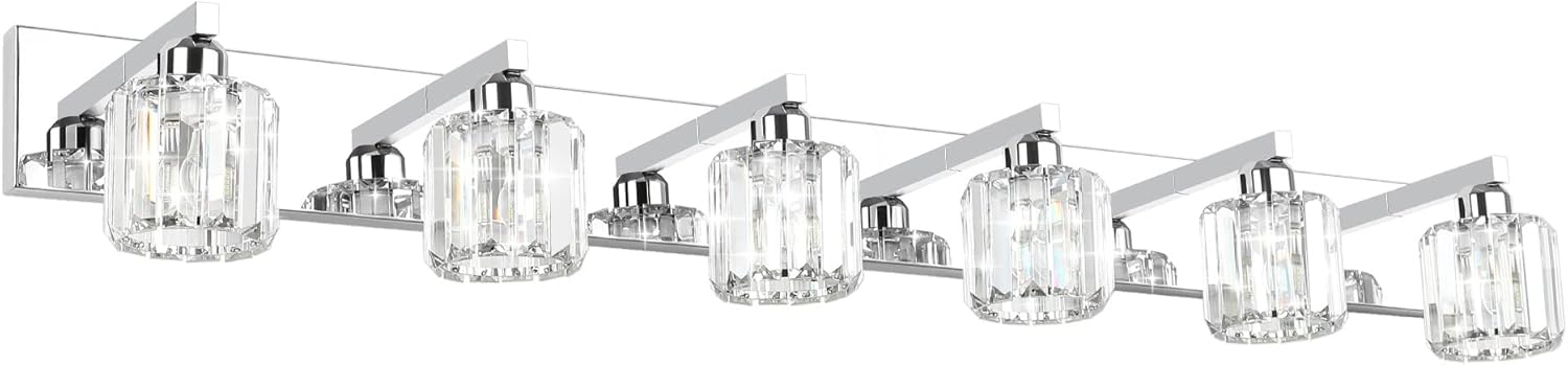 Aipsun Bathroom Vanity Light with Crystal Fixtures for Elegance