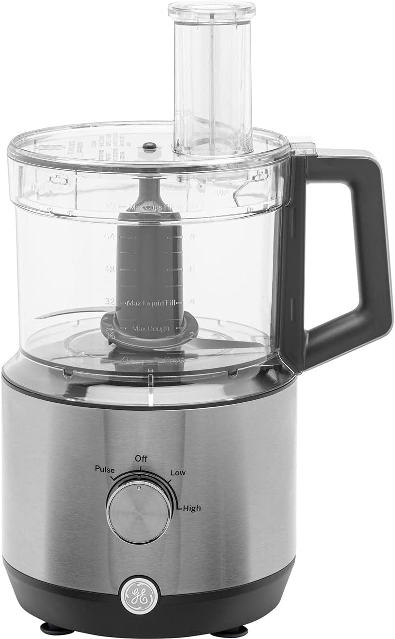 GE 12-Cup Food Processor | 3 Speed | Shreds Cheese & Chicken Effortlessly