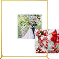 Gold Wedding Arch Backdrop Stand 6.6ft x 5ft - Easy Tool-Free Setup