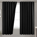 Full Blackout Curtains 63 in Double Layer Room Darkening Panels - Real