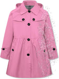 Girls Lightweight Waterproof Hooded Trench Coat Rain Jacket - Cozy Fit